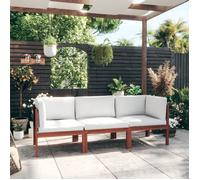 vidaXL Canapé de Jardin 3 Places avec Coussin en Bois d'acacia et Corde