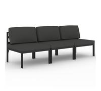 Salon de Jardin 3 pcs avec Coussins Aluminium Mobilier Patio Terrasse vidaXL