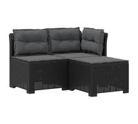 vidaXL Canapé de Jardin 3 Places avec Coussins Look Rattan PP, Canapé résistant aux intempéries pour Jardin, Balcon, véranda, Salon, idéal pour s'asseoir Dehors
