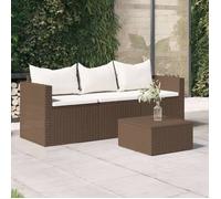vidaXL Canapé de jardin 3 places 362326 – Résine tressée marron avec coussins