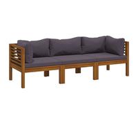 vidaXL Canapé de jardin 3 places avec revêtement en bois massif d'acacia