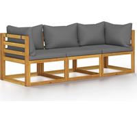 vidaXL Canapé de jardin 3 places avec revêtement en bois massif d'acacia