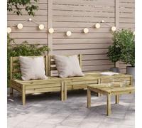 Vidaxl Canapé De Jardin 3 Places Bois De Pin Imprégné