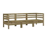 vidaXL Canapé de jardin 3 places en bois de pin imprégné