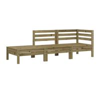 vidaXL Canapé de Jardin 3 Places, Siège avec Dossier et Repose-Pied, Meuble de Terrasse Patio Arrière-Cour Extérieur, Bois de Pin Imprégné