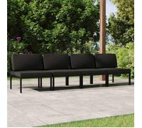 vidaXL Canapé de jardin 4 places avec coussins Aluminium Anthracite, ensemble de canapés de jardin, ensemble de canapés, 3107785