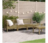 vidaXL Canapé de Jardin 4 Places, Siège avec Dossier et Repose-pied, Meuble de Terrasse Patio Arrière-cour Extérieur, Bois 838053