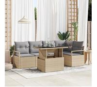 Vidaxl Canapé De Jardin 6 Pièces Avec Coussins Beige Poly Rattan, Vidaxl Canapé De Jardin 2 Places Avec Coussins Beige Poly Rattan