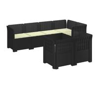 vidaXL Canapé de Jardin 7 Places avec Coussins Look Rattan PP, Canapé de Jardin Moderne, résistant aux intempéries, Chaise Ergonomique pour Patio, Style rotin