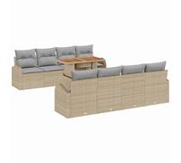 vidaXL Canapé de Jardin 9 pièces avec Coussins en rotin Poly Beige. Il est modulable, Parfait pour se Relaxer et Passer du Bon Temps sur la terrasse ou Le Balcon. Idéal pour décorer Votre Jardin.