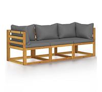 vidaXL Canapé de Jardin à 3 Places avec Coussin Canapé de Patio Meuble de Terrasse Canapé d'Extérieur Arrière-Cour Bois d'Acacia Massif