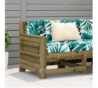 vidaXL Canapé de jardin Accoudoir avec coussin Bois de pin imprégné