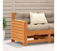 vidaXL Canapé de jardin, siège avec dossier, accoudoirs et coussins, bois pin massif, cire marron