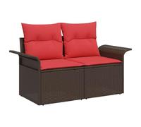 vidaXL Canapé de Jardin avec Coussin 141 x 62 x 69 cm polyrotin, Canapé de Jardin Moderne, rectangulaire, léger, modulable, résistant aux UV, idéal pour se Poser en extérieur