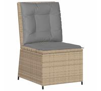 vidaXL Canapé de Jardin avec Coussin Beige et Gris polyrotin,