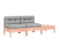 vidaXL Canapé de jardin avec coussin et tabouret 2 places