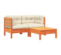 vidaXL Canapé de jardin avec coussin et tabouret 2 places