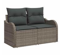 vidaXL Canapé de Jardin avec Coussin Gris 121 x 62 x 69cm polyrotin, Sofa modulaire léger pour Jardin, résistant aux UV, mobilier de terrasse Pratique et Durable