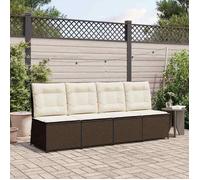 vidaXL Canapé de jardin avec coussin – Marron – Poly rotin