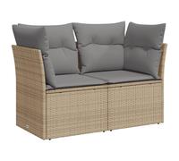 Vidaxl Canapé De Jardin Avec Coussins 2 Places Beige Résine Tressée