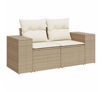 Vidaxl Canapé De Jardin Avec Coussins 2 Places Beige Résine Tressée