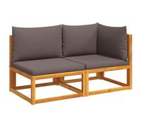 vidaXL Canapé de jardin avec coussins 2 places bois acacia & corde