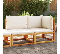 vidaXL Canapé de jardin avec coussins 2 places bois acacia & rotin