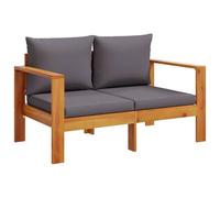 vidaXL Canapé de jardin 2 places avec coussins bois massif d'acacia 367629