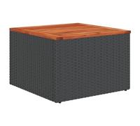 Vidaxl Table De Jardin Noir 55x55x37 Cm Résine Tressée Et Bois Acacia