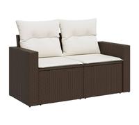 vidaXL Canapé de Jardin avec Coussins 2 Places, Siège avec Dossier, Meuble de Patio Arrière-cour Terrasse Extérieur, Marron 366209