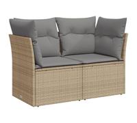 Vidaxl Canapé De Jardin Avec Coussins 2 Places Beige Résine Tressée