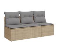 vidaXL Canapé de Jardin avec Coussins 2 Places, Siège avec Housse, Meuble de Terrasse Patio Balcon Extérieur, Beige Résine Tressée