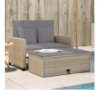 Vidaxl Canapé De Jardin Avec Coussins 2 Places Beige Résine Tressée