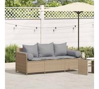 Vidaxl Canapé De Jardin Avec Coussins 3 Places Beige Résine Tressée