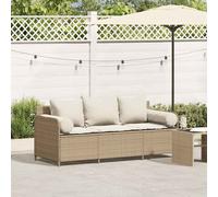 Vidaxl Canapé De Jardin Avec Coussins 3 Places Beige Résine Tressée