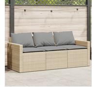 vidaXL Canapé de Jardin avec Coussins 3 Places Beige résine tressée, canapé d'extérieur, canapé de Jardin 3 Places, canapé d'extérieur 3 Places