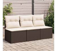Vidaxl Canapé De Jardin Avec Coussins 3 Places Brun Résine Tressée