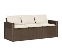 vidaXL Canapé de Jardin avec Coussins 3 Places Brun résine tressée, canapé d'extérieur, canapé de Jardin 3 Places, canapé d'extérieur 3 Places
