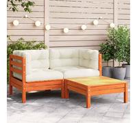 Vidaxl Canapé De Jardin Avec Coussins Et Repose-Pied 2 Places