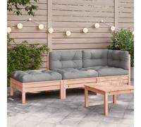 Vidaxl Canapé De Jardin Avec Coussins Et Repose-Pied 3 Places