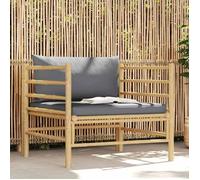 Vidaxl Canapé De Jardin Avec Coussins Gris Foncé Bambou