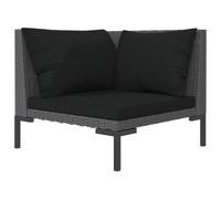 vidaXL Canapé de jardin avec coussins Résine tressée demi-ronde 318601