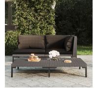 vidaXL Canapé de jardin avec coussins Résine tressée demi-ronde 318601