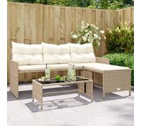 Vidaxl Canapé De Jardin Avec Table Et Coussins En Forme De L Beige