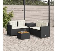 Vidaxl Canapé De Jardin Avec Table Et Coussins En Forme De L Noir