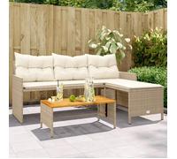 Vidaxl Canapé De Jardin Avec Table Et Coussins En Forme De L Beige