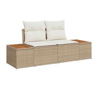 vidaXL Canapé de Jardin Beige 184 x 62 x 85cm polyrotin, Sofa Moderne pour Jardin et terrasse, Meuble Lounge en Rattan, Assise élégante pour Patio