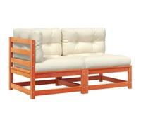 Vidaxl Canapé De Jardin Coussins 2 Places Cire Marron Bois Pin Massif