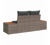 Canapé De Jardin 2 Places Vidaxl Avec Rangement Et Coussins Gris En Poly Rattan