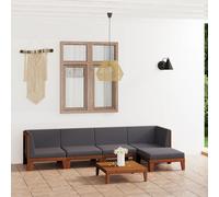 Vidaxl Canapé De Jardin Inclinable 2 Places Avec Table Noir Poly Rotin